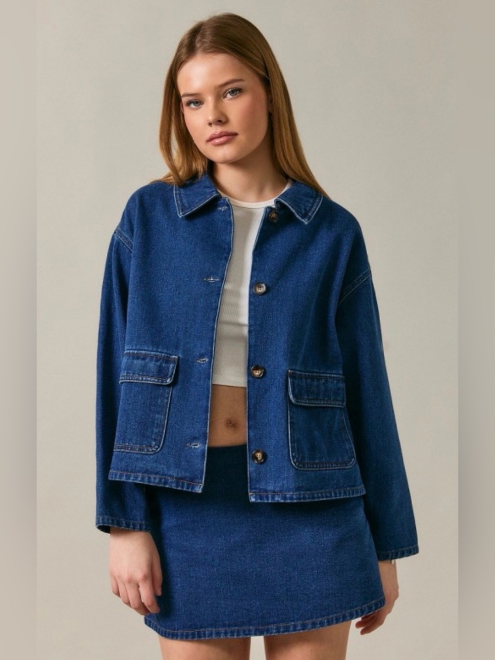 Women's Dark Blue Denim Jacket